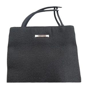 Connections Handbag Black Shoulder Double Handle Silver Hardware Like New